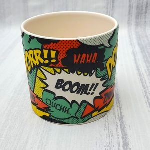 B - Comic Book Ceramic Vases BOOM in white